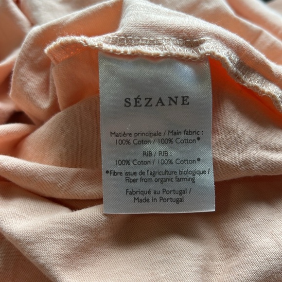 Sezane Amour Libre T Shirt Free Love Cotton Peach Short Sleeve Sz M NEW - Picture 7 of 10